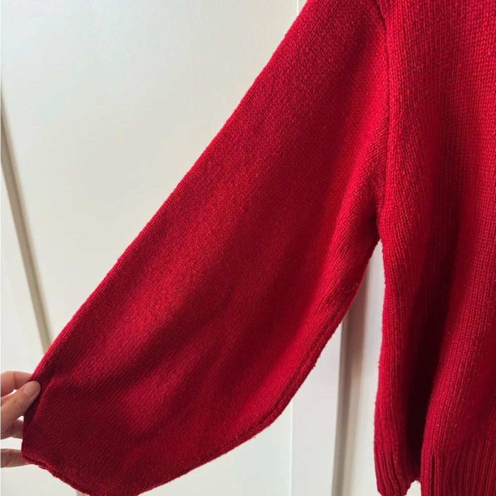 Levis Womens Red Knit Crew Neck Logo Sweater Small - Picture 5 of 10